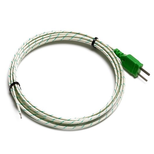 Thermocouple high-temp type K exposed tip, fiberglass insulated, 2 m