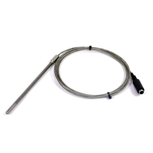 PT100 probe, high-temperature stainless steel braided cable, 2 m