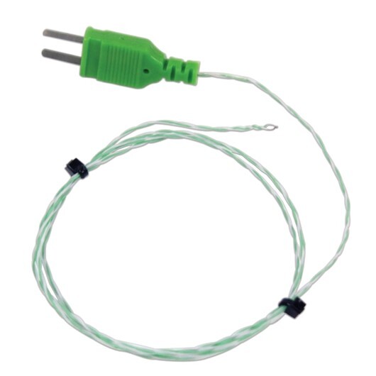 Thermocouple type K, exposed tip, PTFE insulated, 1 m